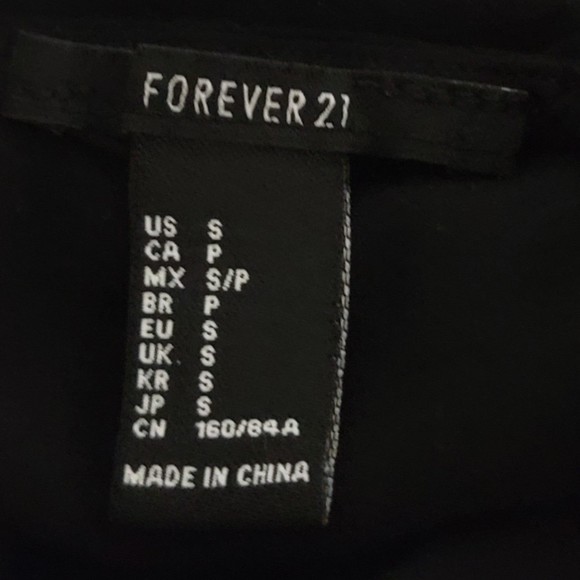 Forever 21 Long sleeve boho crop top crochet lace trim black & white S - Picture 8 of 10